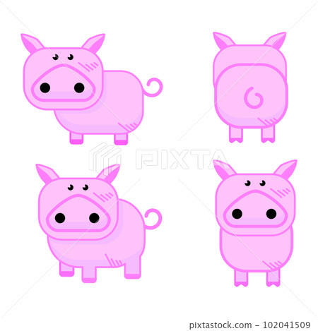 flat design animal pig 102041509
