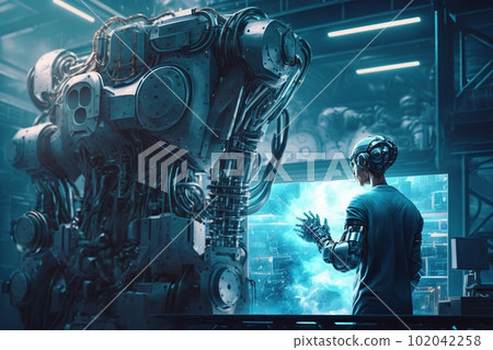 Robots and high technology made with generative AI 102042258