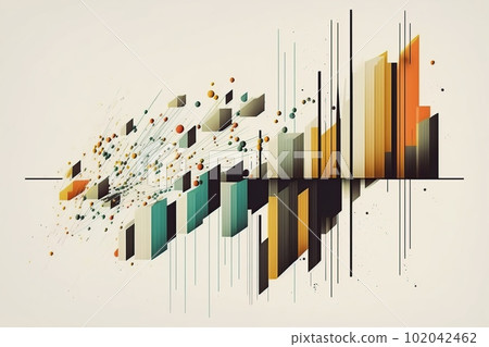 Color trendy geometric abstraction on white background made with generative AI 102042462