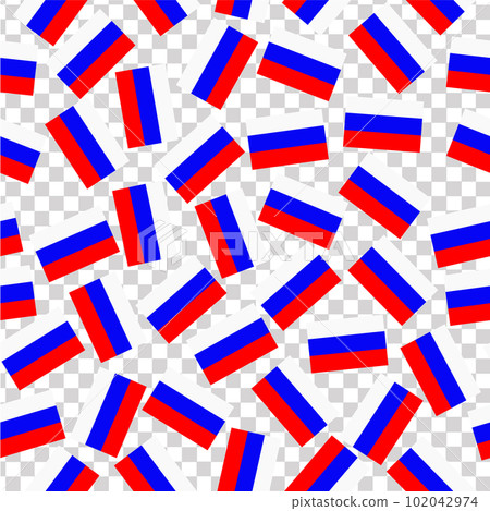 Pattern with flag of Russia. Bright background with flag of Russia. Happy Russia day background. Bright illustration with flag. Vector Illustration. 102042974