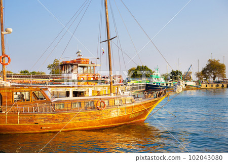 Yachts and boats in nesebray-bulgaria. Summer, sun, sea. Yachts and boats in nesebray-bulgaria. Summer, sun, sea. 102043080