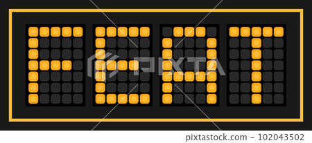 Orange color led banner in word feat on black background Orange color led banner in word feat on black background 102043502