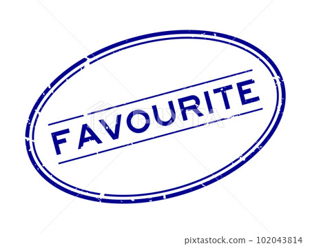 Grunge blue favourite word oval rubber seal stamp on white background Grunge blue favourite word oval rubber seal stamp on white background 102043814