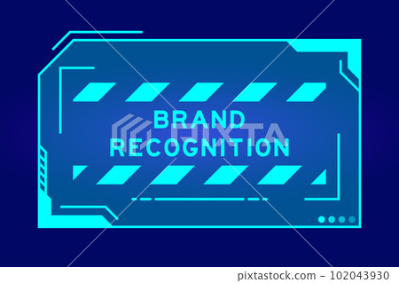 Futuristic hud banner that have word brand recognition on user interface screen on blue background Futuristic hud banner that have word brand recognition on user interface screen on blue background 102043930