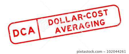 Grunge red DCA dollar-cost averaging word square rubber seal stamp on white background 102044261