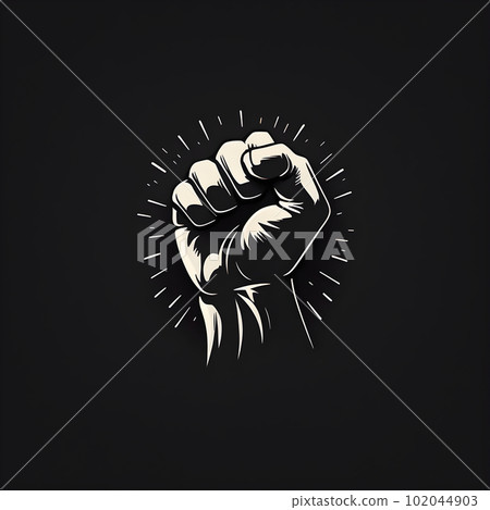 Fists up gesture as activism protests illustration 102044903
