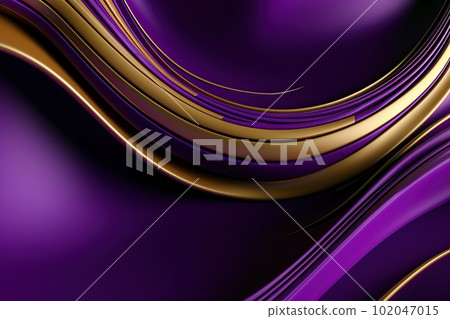 Abstract purple gold neon wave made with generative AI 102047015