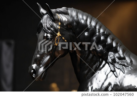 Silver figure of a horse made with generative AI Silver figure of a horse made with generative AI 102047560