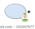 A boy who speaks with a big speech bubble and a troubled face 102047677