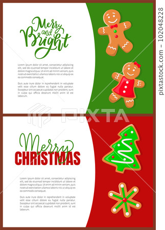 Merry Christmas Greeting, Gingerbread Cookies Card Merry Christmas Greeting, Gingerbread Cookies Card 102048228
