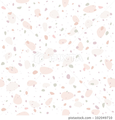 Trendy terrazzo vector seamless pattern. Marble, stones, rocks pastel colors background for wallpaper. Trendy terrazzo vector seamless pattern. Marble, stones, rocks pastel colors background for wallpaper. 102049710