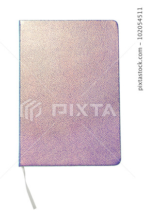Stylish purple glitter notebook isolated on white, top view Stylish purple glitter notebook isolated on white, top view 102054511