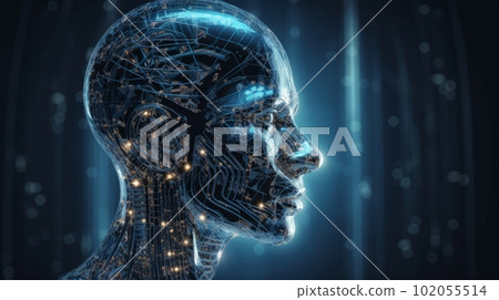 Artificial intelligence technology, revolutionized interact with machines. Machine learning and Deep data mining for big amount od data processing. Concept Future Technology. Generative AI Artificial intelligence technology, revolutionized interact with machines. Machine learning and Deep data mining for big amount od data processing. Concept Future Technology. Generative AI 102055514