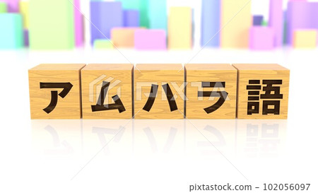 印有阿姆哈拉語名稱的木塊 102056097