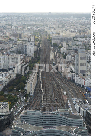 TGV seen from the Montparnasse Tower TGV seen from the Montparnasse Tower 102056177