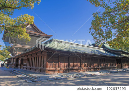 Corridor of Hakozaki Shrine, one of Japan's three major Hachiman Corridor of Hakozaki Shrine, one of Japan's three major Hachiman 102057293