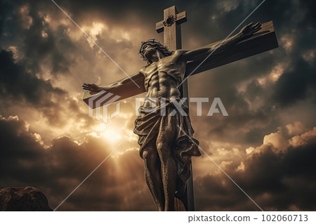 Jesus Christ on the cross made with generative AI 102060713
