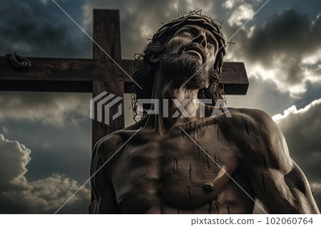 Jesus Christ on the cross made with generative AI Jesus Christ on the cross made with generative AI 102060764