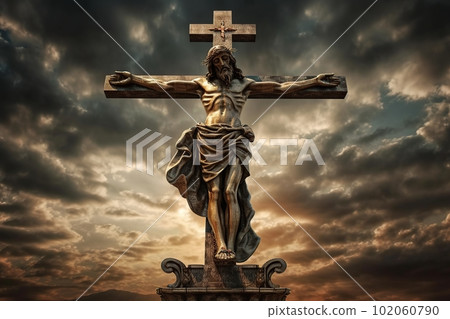 Jesus Christ on the cross made with generative AI Jesus Christ on the cross made with generative AI 102060790