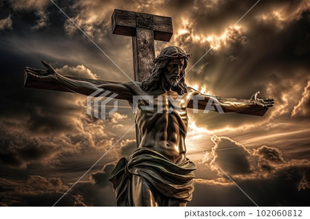 Jesus Christ on the cross made with generative AI Jesus Christ on the cross made with generative AI 102060812