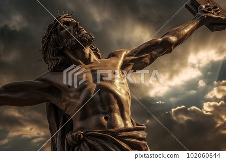 Jesus Christ on the cross made with generative AI Jesus Christ on the cross made with generative AI 102060844