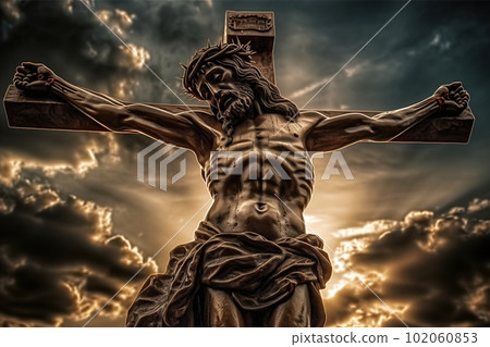 Jesus Christ on the cross made with generative AI Jesus Christ on the cross made with generative AI 102060853