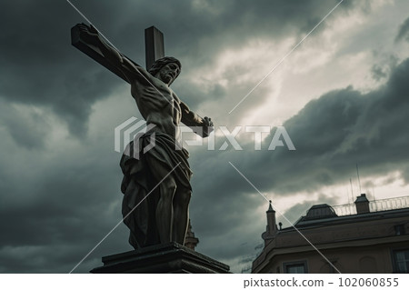 Statue Crucifixion of Jesus Christ made with generative AI Statue Crucifixion of Jesus Christ made with generative AI 102060855
