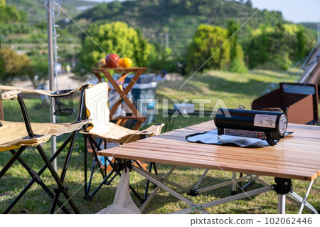 camping equipment table and chairs 102062446