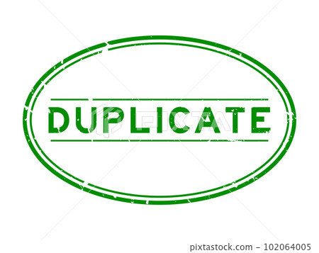 Grunge green duplicate word oval rubber seal stamp on white background Grunge green duplicate word oval rubber seal stamp on white background 102064005