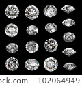 Diamond black background various angles 102064949