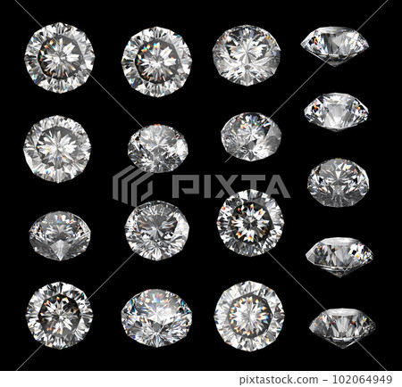 Diamond black background various angles Diamond black background various angles 102064949