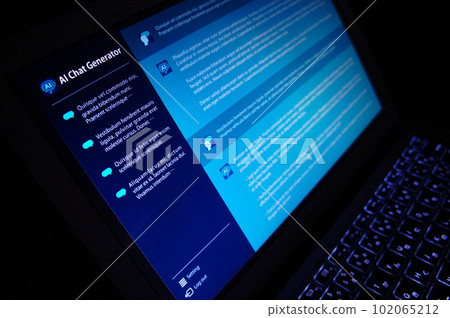 Chat AI on a laptop Chat AI on a laptop 102065212
