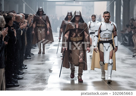 Handsome men with muscular bodies on the catwalk made with generative AI Handsome men with muscular bodies on the catwalk made with generative AI 102065663
