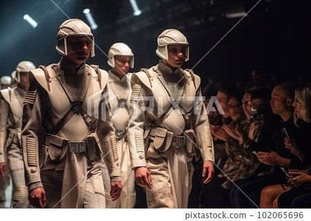 Handsome men with muscular bodies on the catwalk made with generative AI Handsome men with muscular bodies on the catwalk made with generative AI 102065696