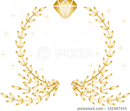 金桂冠花環框架和鑽石的插圖 102067435