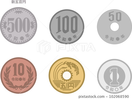 Currency Yen 1 Yen 5 Yen 10 Yen 100 Yen New 500 Yen Business Money Money Image Illustration Material Set Currency Yen 1 Yen 5 Yen 10 Yen 100 Yen New 500 Yen Business Money Money Image Illustration Material Set 102068590