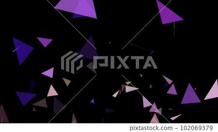 Triangles spring up on a black background 102069379