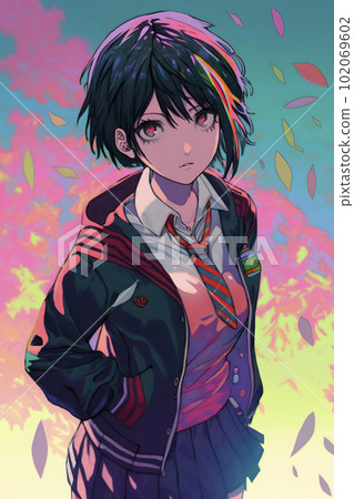 一位手插在上衣口袋裡看著這個的捷徑女性“AI 生成圖像” 102069602