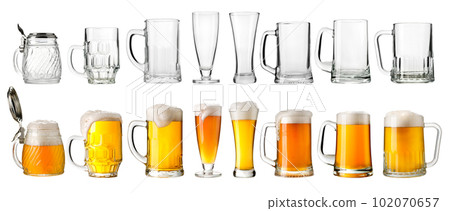 empty beer mugs empty beer mugs 102070657