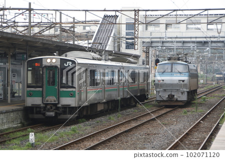 停靠黑磯站的東北本線701系(站內直流轉換前) 停靠黑磯站的東北本線701系(站內直流轉換前) 102071120