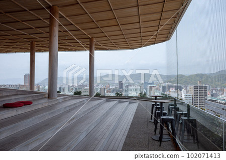 Landmark Orizuru Tower overlooking Hiroshima City Peace Memorial Park 102071413