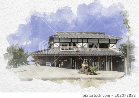 Watercolor style Yashima Reiganchaya (Takamatsu City, Kagawa Prefecture) Watercolor style Yashima Reiganchaya (Takamatsu City, Kagawa Prefecture) 102072858