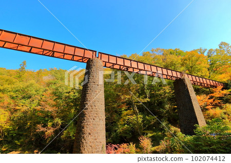 北名鐵道遺跡 上地橋 秋天 102074412