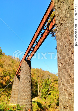 北名鐵道遺跡 上地橋 秋天 北名鐵道遺跡 上地橋 秋天 102074415