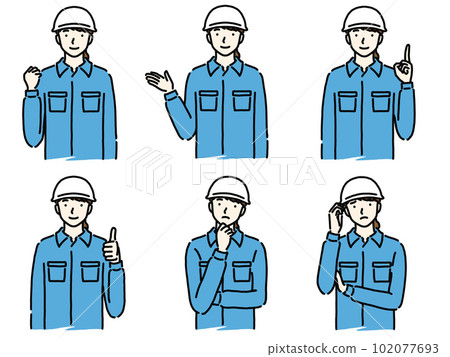 Female pose set in work clothes Female pose set in work clothes 102077693