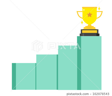獎杯和圖表。勝利，勝利，目標實現。矢量圖 102078543