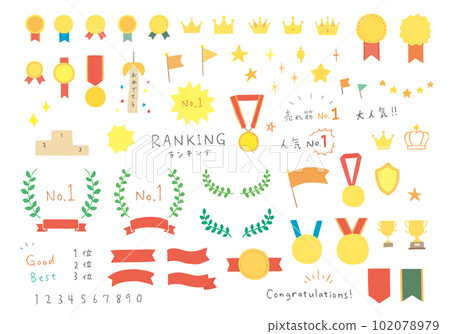 手繪排名圖標集（彩色/無輪廓） 102078979