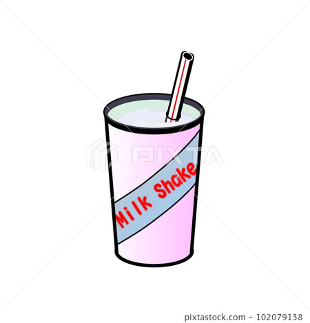 一杯帶吸管的奶昔 一杯帶吸管的奶昔 102079138