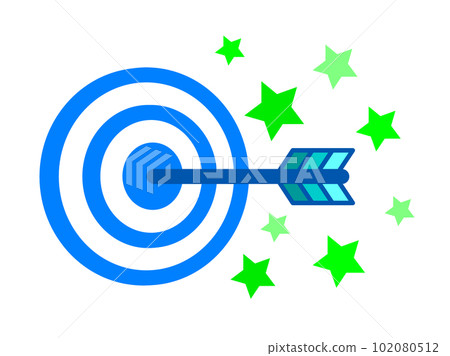Illustration that the arrow hit the center of the target and hit the jackpot 102080512