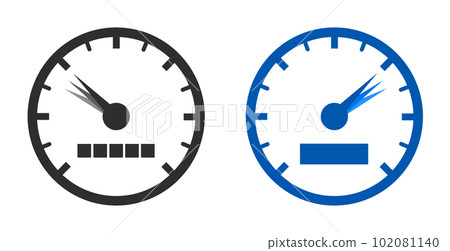 Illustration of an analog meter that displays an increase or decrease with a pointer type Illustration of an analog meter that displays an increase or decrease with a pointer type 102081140